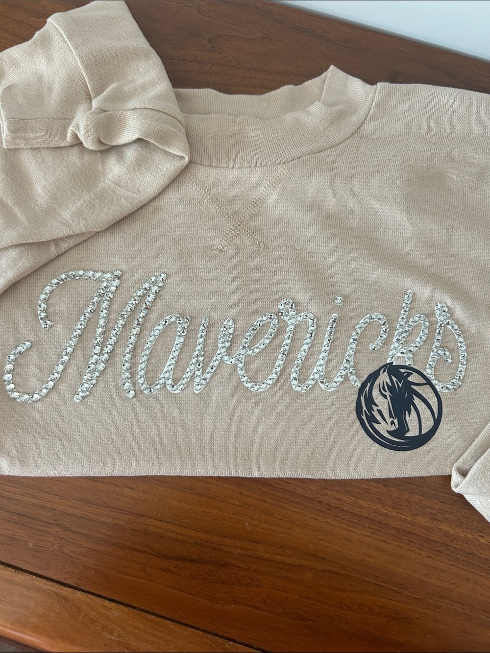Custom Bedazzled Dallas Mavericks Concepts Sport Terry Sweatshirt - Size S - Picture 4 of 4